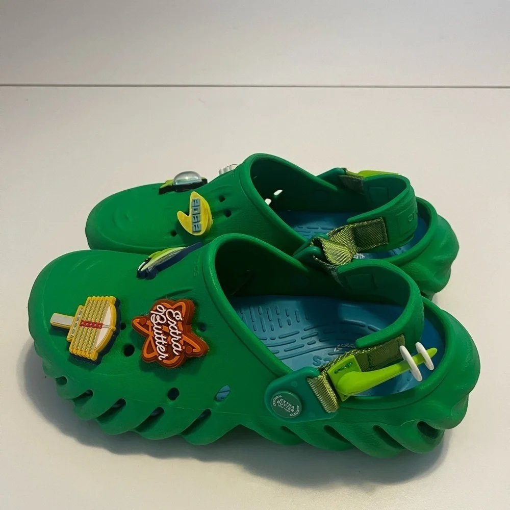 Crocs x Extra Butter x The Jetsons Echo Clog in 'Orbit City' green.